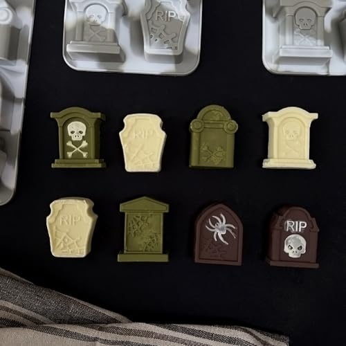 Halloween Tombstone Silicone Mold 3 Pack - Candy, Chocolate, Soap & Ice Cubes