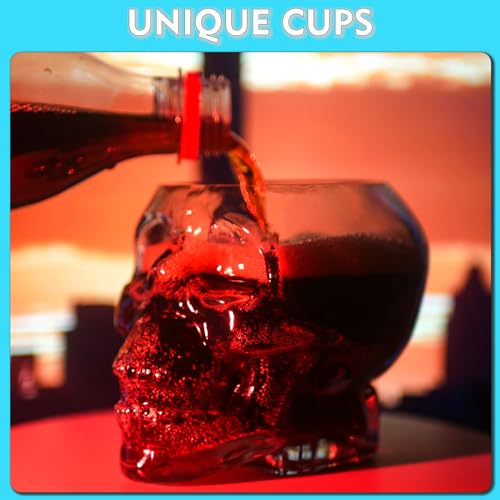 4 Pieces Halloween Skull Glass Wine Glasses - 12oz/350ml Cocktail & Drinkware Set
