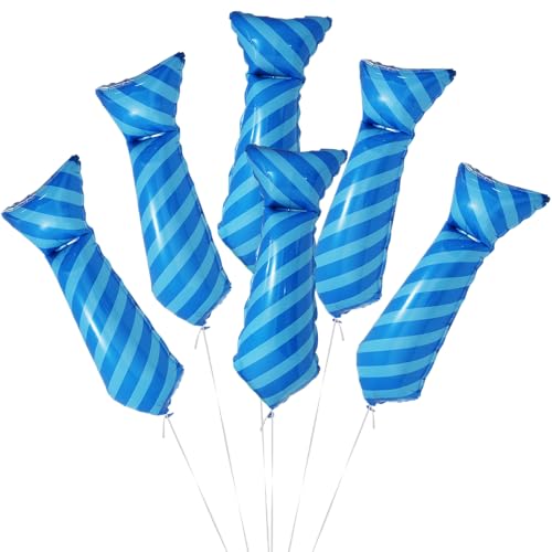 Blue Necktie Balloon Pack - Reusable Foil Balloons for Father's Day & Parties - 6 Pack