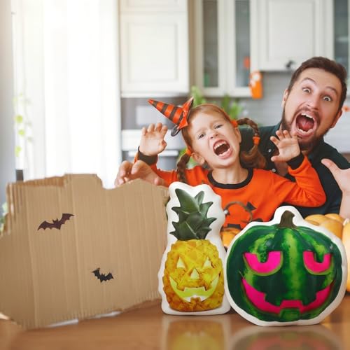 Summer Halloween Watermelon & Pineapple Pumpkin Pillow Set - 2 pcs