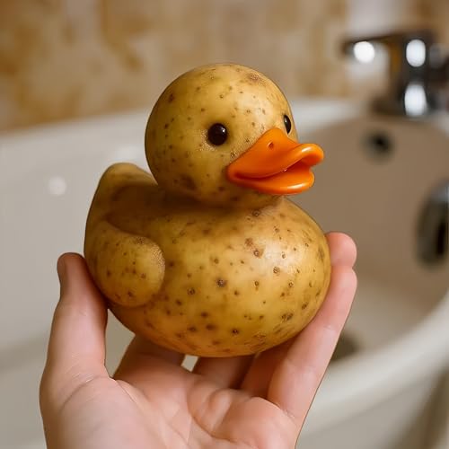 Resin Vegetable Duck Figurine - Whimsical Garden & Home Decor - Potato Variation