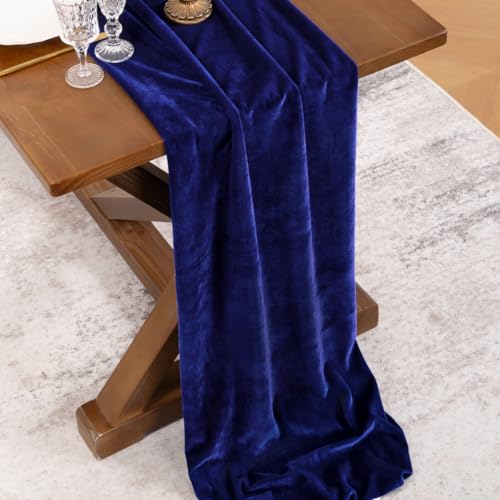 Royal Blue Velvet Table Runner 20 x 120 Inches 2 Pack Wedding & Event Decor