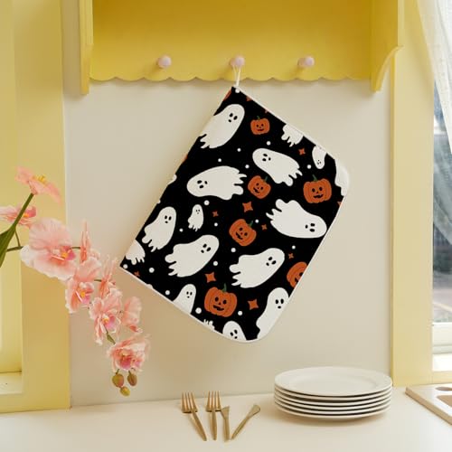 Halloween Dish Drying Mat 18x24 Inches Ghost Pumpkin Fall Kitchen Decor - Variation of THIS listing