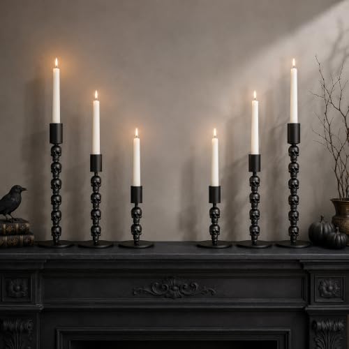 Skull Candle Holder Set - Gothic Taper Candlesticks for Halloween & Decor - Style 1 / 3