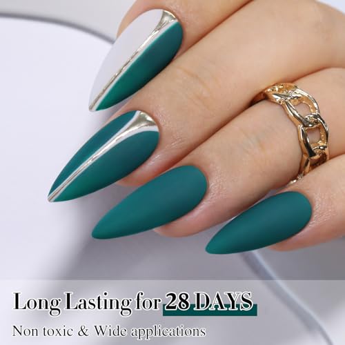 Teal Green Double Rhythm 15ML Gel Nail Polish - Same Color, Soak-Off, Long-Lasting