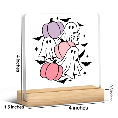 Acrylic Halloween Pumpkin Ghost Decor Sign for Home Office - Variation 5
