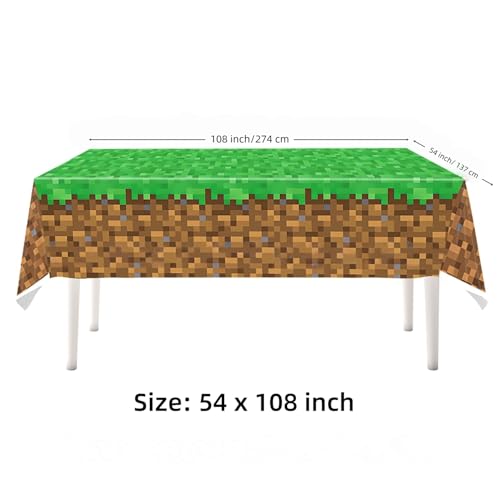 Disposable Green and Brown Plastic Table Cover 54x108 Inches for Party Events