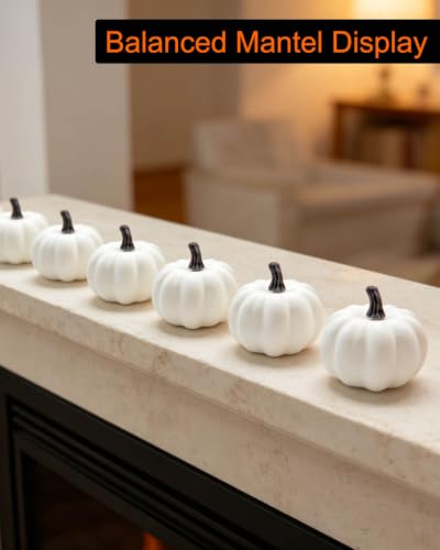 3 Inch White Foam Pumpkins Set of 8 - Fall Harvest Decor & Craft Supplies