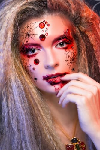 Red Face Gems Set - 1760 Self-Adhesive Rhinestones for Makeup & DIY