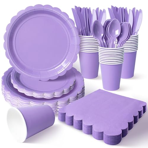 Lavender Paper Plate and Napkin Party Supplies Set - 350 Pcs, Variation of THIS Listing