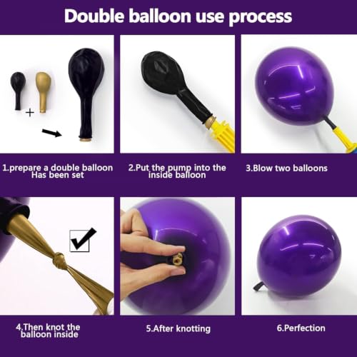 Black and Purple Balloon Garland Kit for Halloween, Vampire, Gothic Parties - Dark Purple & Black