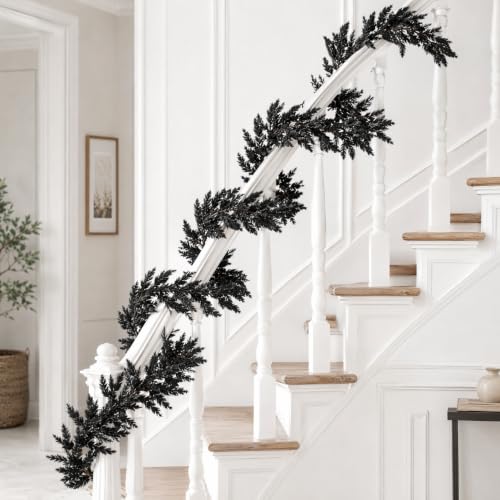 Black Halloween Garland 6FT Artificial Gothic Vine Decor for Haunted House