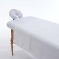 SHINARDO Massage Table Cover Set, Microfiber Material, Pocket-Style Blanket Protector, Fitted Sheet, Face Rest Cover (White)