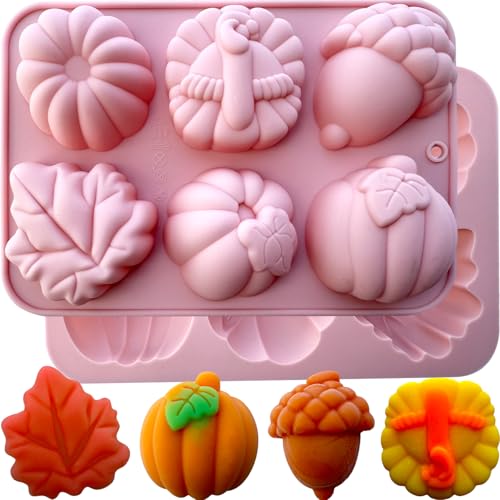 Pumpkin Mold - 6 Cavity Fall Silicone Mold for Halloween Thanksgiving Decor