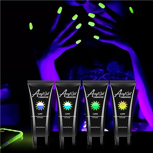 Glow in The Dark Polygel Nail Kit - 8 Colors for Nail Extensions & Art