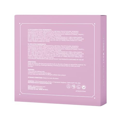 LUXAZA PRO 6-Piece Purple Cream Eyeshadow & Face Makeup Stick Set - Lilac Shimmer