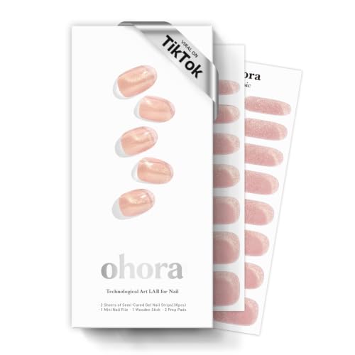 Semi Cured Gel Nail Strips - N Sun-Kissed Glow - Easy Application & Long-Lasting Finish