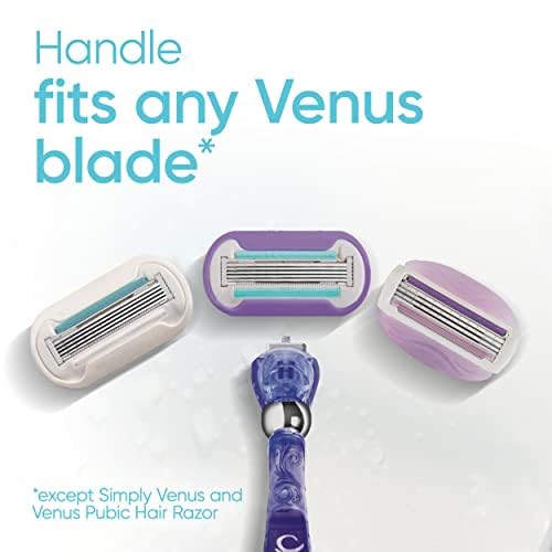 Gillette Venus Deluxe Smooth Swirl Women's Razor Handle + 4 Blade Refills, Flexible Handle and Pivoting Head