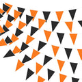 50 Feet Halloween Pennant Banner with 40 Triangle Flags - Orange & Black