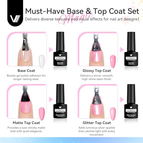 VANREESA 72 Bright Rainbow Tones Gel Nail Polish Set - 20 Summer Colors & Top Coats