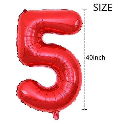 Red 85 Number Balloons - 40 Inch Jumbo Foil Birthday & Anniversary Decor