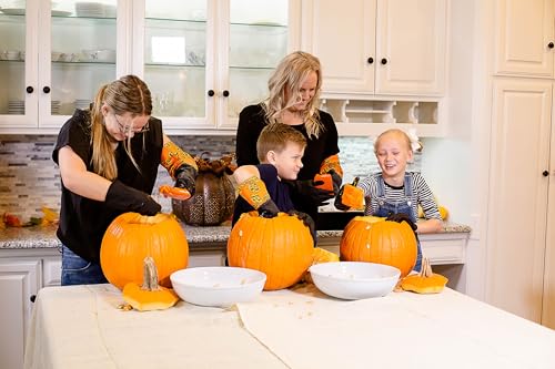 Kids Pumpkin Carving Kit with Scraper Glove - Mess-Free Halloween Guts Removal