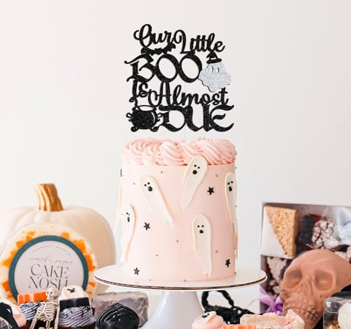 Halloween Baby Shower Cake Topper Ghost Bat Spider Glitter Decoration