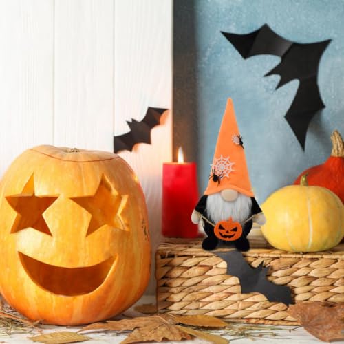 Halloween Gnome Decoration Plush Pumpkin Spider Scandinavian Nisse Figurine