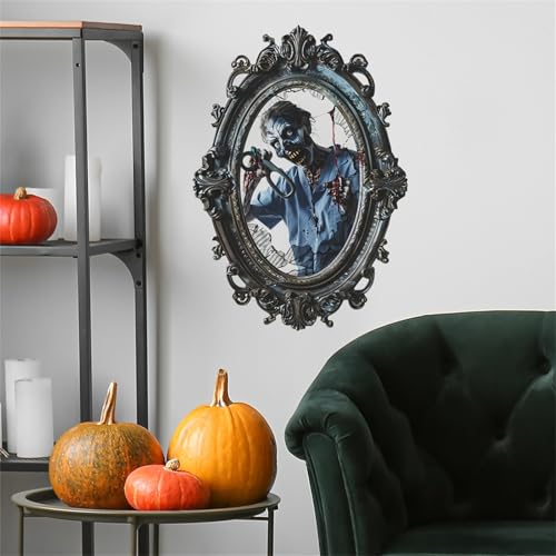 Halloween Wall Stickers Bloody Hands Broken Mirror Decals Haunted House Decorations