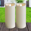 Cream White Outdoor Battery Operated Candles with Timer 3x7 Inches - 2 Pack