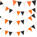 Halloween Bunting Pennant Flags - Black & Orange, 39Ft Burlap Banner Set