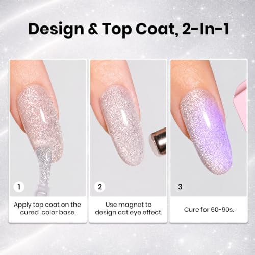 Beetles Cat Eye Gel Top Coat with Magnet - Clear 10ml, G-Clear-1
