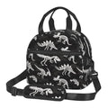 Camouflage Dinosaur Skeleton Insulated Lunch Bag with Adjustable Strap - Black4