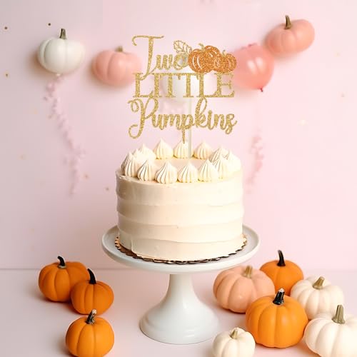 Twins Baby Shower Cake Topper - Little Pumpkin Decor for Birthday & Fall Party