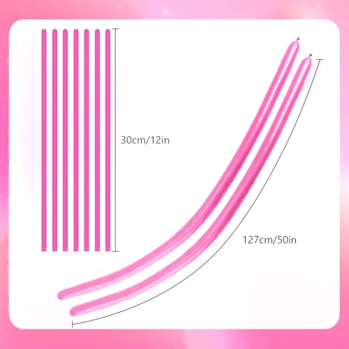 Pink Balloons Bulk Pack of 100 - 12 Inch Long Party Balloons for Decorations & DIY Shapes - Pink Variant