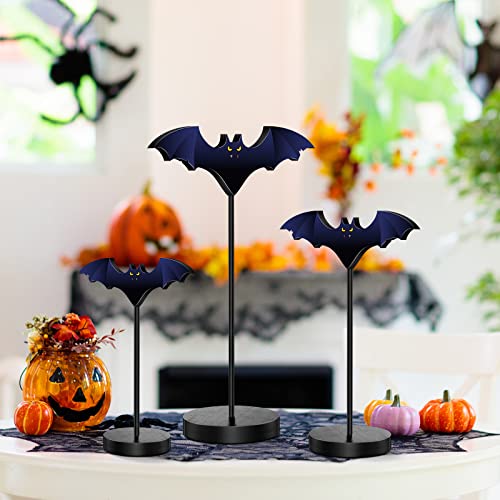 Halloween Bat Table Decorations Set - Wooden Bat Centerpieces with Stand - Rustic Home & Party Decor - Variation: Bat