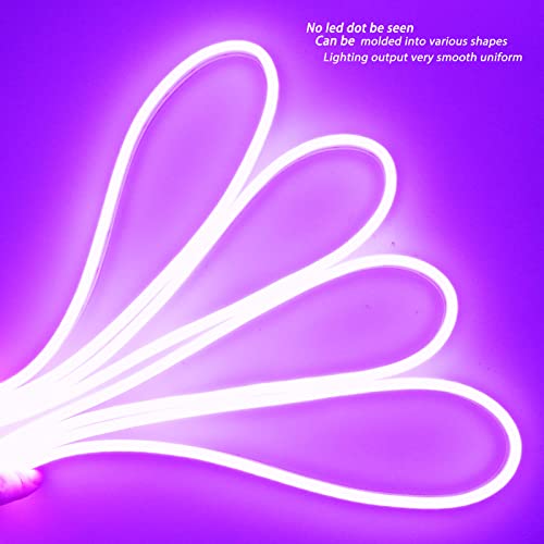 Purple LED Neon Rope Light 5M Waterproof Silicone Strip for Indoor Outdoor Signage