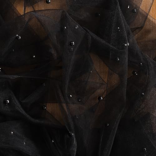 Black Pearl Table Runner 10FT Fall Tulle Gauze Boho Decor with Variation Black / 1 Pack