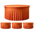 Burnt Orange Round Tablecloth 72 Inch - 4 Pack Fall Wedding Party Decor