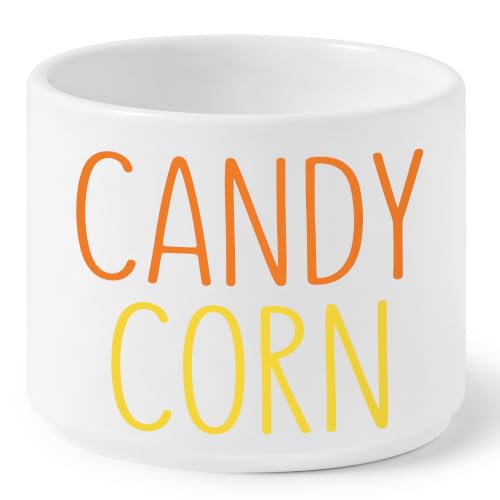 Candy Dish Cauldron - Halloween Mini Ceramic Candies Bowl with Candy Corn Variation