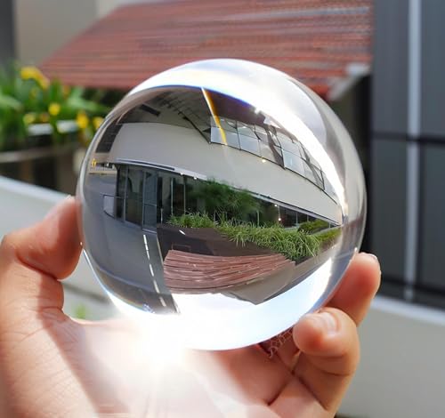80mm Clear Crystal Ball with Stand for Photography & Decor - Sphere Set