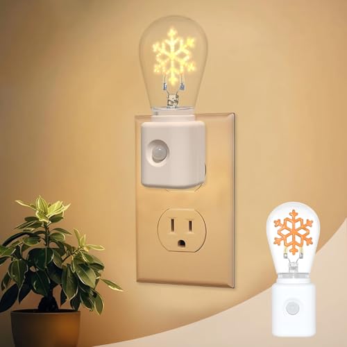 LED Night Light Plug in Motion Sensor Nightlight Snow Variation - 1 Pack