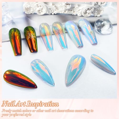 FNNZ Unicorn Chrome Nail Powder Sunset Glow Mirror Effect for Gel & Acrylic Nails