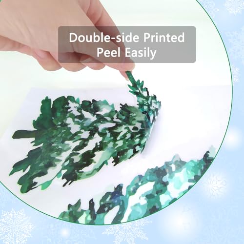 KALEFO Snowy Winter Tree Window Clings - Christmas Decor, 60 Pieces, Variation: Winter