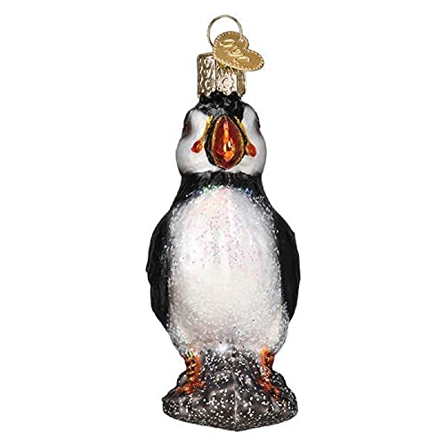 Old World Christmas Puffin Glass Ornament - Handcrafted Seaside Holiday Decoration