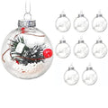 Clear Fillable Christmas Ornaments Balls Set - DIY Holiday Decor, 8 Pcs
