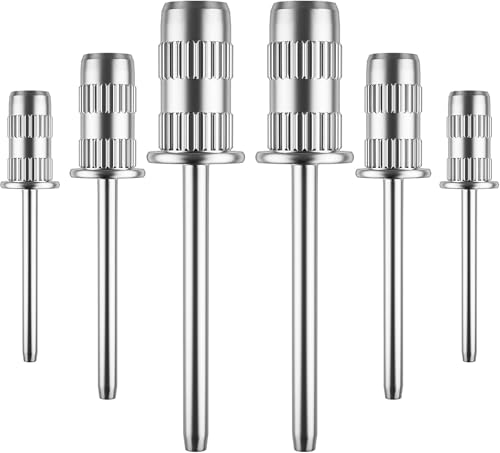 Silver Nail Drill Bits Set - 6 Pcs Sanding Bands for Nail Art & Manicure
