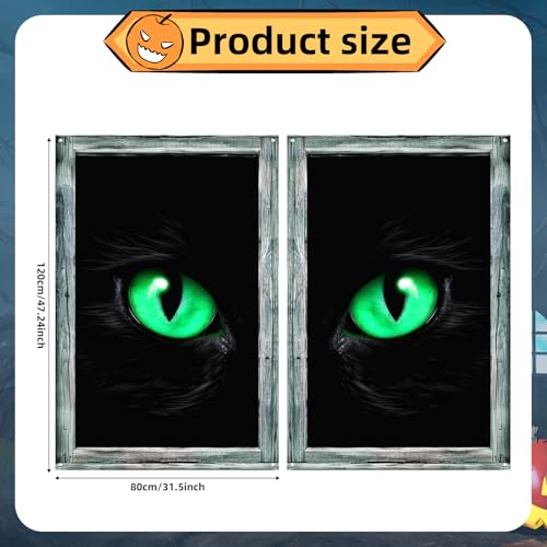 Halloween Black Cat Window Curtains - Spooky Decor for Home & Party