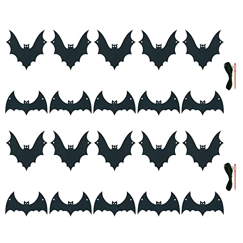 Halloween Bat Garland Banner - Felt Flying Bats for Haunted House & Party Decor - 2 Pack
