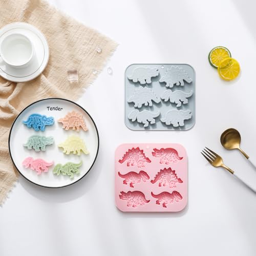 Dinosaur Fossil Silicone Mold 6 Cavities for Cake Candy Chocolate DIY Decor
